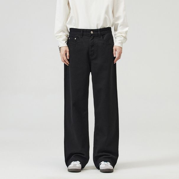 K Jeans Men's Casual Loose Straight Leg Wide Leg Pants_mkmklike.com