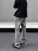 Men's Clothing High Street Washed Gray Straight Tube Slightly Flared Cleanfit Pants Trendy_mkmklike.com
