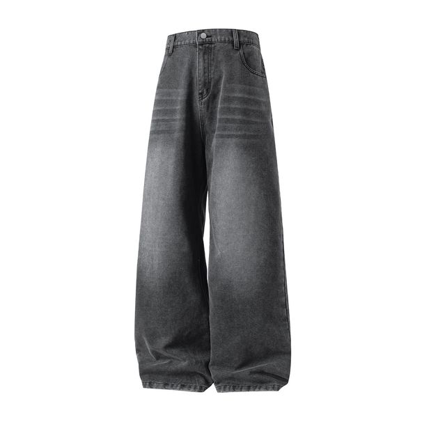 Vintage Washed Relaxed Fit Men's Jeans | Distressed Denim Pants | Straight Leg Casual Trousers_mkmklike.com