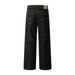 Original Fleece-Lined Jeans For Men Winter Warm Loose Straight Pants Street Fashion Solid Color Versatile Floor-Length_mkmklike.com