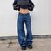 Men's Clothing Retro Straight Jeans For Women Loose High Waisted Casual Floor Length Trousers_mkmklike.com