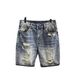 Men's Clothing Texture Retro Washed Ripped Denim Shorts Men's Summer Thin Straight Shorts_mkmklike.com