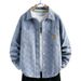 Men's Trendy Loose Fit Denim Jacket Spring Autumn 2025 New Style Stylish Paisley Design With Lapel_mkmklike.com