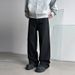 Retro Distressed Denim Pants For Men & Women - Loose Straight-Leg Vintage Jeans, Cotton Blend, Multi-Pocket Utility Style, Grunge Aesthetic_mkmklike.com
