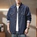 New Large Size Men's Clothing Does Not Fade Denim Shirt Men's Simple Versatile Fat Man Primary Color Denim Shirt Men's Clothing_mkmklike.com