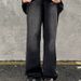 Men's Clothing High Street Vibe Distressed Yellow Mud Dyed Washed Jeans Men's Trend Ins Straight Flared Cleanfit Pants_mkmklike.com