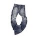 High Stretch Curved Blade Jeans Ice Blue Fog Wash Distressed Denim Pants American High Street Style For Men_mkmklike.com