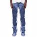 Men's Straight Leg Color Block Cargo Pants Fashionable And Versatile High Street Style American Retro Jeans for Foreign Trade And Cross Border_mkmklike.com