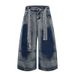 Heavyweight Denim Shorts For Men And Women Retro Distressed Wash 3D Pleats Metal Studs Trendy Edgy Style_mkmklike.com