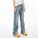 Vintage Washed Denim Flare Pants For Men - Retro High Street Style Comfortable Cotton Trousers_mkmklike.com