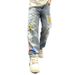Men's Clothing Washed Stitching Denim Pants Trendy Men Loose Straight Men Fashion Denim Trousers Men Street Retro_mkmklike.com