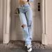 Women's Clothing High Waist Comfortable Loose Wide Leg Jeans Women's Slim Hole Casual Trousers_mkmklike.com