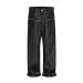 Men's Jeans Vitnage Hip Hop Zipper Wax Coated Original For Men Straight Ropa Hombre Black Denim Trousers Streetwear_mkmklike.com