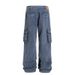 Vintage French Blue Overalls – Men's Washed Denim Wide-Leg Trousers With Retro Workwear Style_mkmklike.com