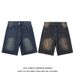 Men's Clothing New American Retro Distressed Washed Straight Jeans Men's Trendy Brand Loose Wide Leg Casual Versatile Shorts_mkmklike.com