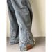 American High Street Reverse Fit Jeans - Hip Hop Baggy Denim Pants For Men With Distressed Wash_mkmklike.com