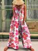Women's 2023 Summer New Large Fashion Print Loose Strap Wide Leg Jumpsuit_mkmklike.com