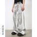 Dirty Wash Jeans – Oversized Straight-Leg Pants For Men | Streetwear Distressed Denim, Hand-Painted Details, 100% Cotton (S-XL)_mkmklike.com