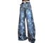American Star Printed Ripped Jeans Men's High Street Design Scimitar Pants Vintage Loose Wide Leg Pants_mkmklike.com