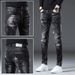1 Jeans Korean Style Trendy Slim Fit Skinny Vintage Patch Men's Pants_mkmklike.com