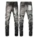 Mens Designer Street Hole Patch Print Hip Hop Black Grey White Trousers Fashion High End Quality Slim Fit Jeans Pants_mkmklike.com