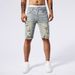 Men's Clothing Summer Denim Shorts Thin Elastic Loose Straight Hole All Match Ins Shorts Mid Length Pants_mkmklike.com