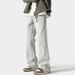 Vintage Washed Jeans -Retro Streetwear Loose Wide-Leg Pants For Men, Distressed Denim With Urban Style_mkmklike.com