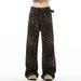 New American High Street Retro Leopard Print Jeans Men's And Women's Trendy Brand Loose Straight Vintage Casual Wide-leg Pants_mkmklike.com
