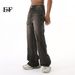 EF JEANS | 2024 New Versatile American Wax Surface Coated Blue Mop Jeans Tide_mkmklike.com