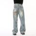 Men's Clothing Summer New Arrivals Niche Personality Old Fashioned Dirty Dye Graffiti Jeans_mkmklike.com