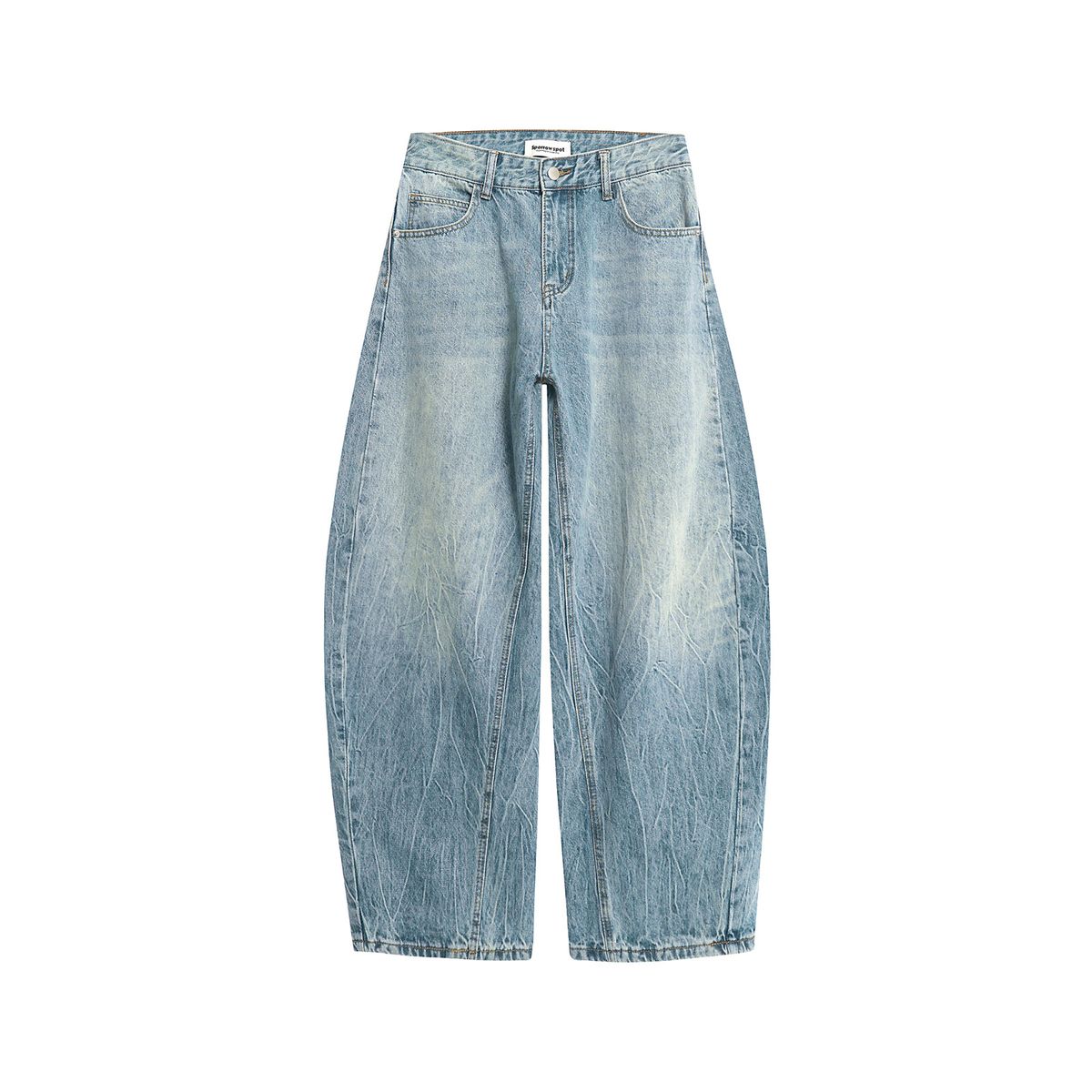 Lightning Bolt Rhinestone Denim Pants – 90s Grunge Reconstruction Wide-Leg Jeans With Deconstructed Stitching & Vintage Wash (Unisex, S-XL)_mkmklike.com