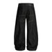 Men's High Street Vintage Loose Fit Distressed Denim Jeans - Retro Washed Black Straight Leg With Button Fly_mkmklike.com