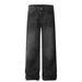 Men's Clothing Street Retro 2025 Neutral High End Washed Black Design Men's Loose Straight Jeans_mkmklike.com