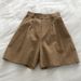 Women's Clothing Retro High Waist Slimming Linen Wide Leg Shorts Casual Suit _mkmklike.com