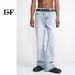 EF JEANS | 2023 New Product, Straight Versatile Solid Color Jeans For Men And Women Of The Same Style, Non-elastic, Slightly Pulled, Light Blue_mkmklike.com