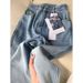Fleece-Lined Thickened Slim Fit American Style Tall Extended Wide-Leg Jeans For Women Autumn Winter Warm Slimming_mkmklike.com