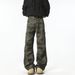 Men's American Style Camouflage Jeans Loose Straight Leg Casual Pants Large Pockets Trendy Cargo Trousers_mkmklike.com