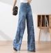 Women Lace Stitching Niche For Summer New Straight Slim Retro Style Casual Jeans_mkmklike.com
