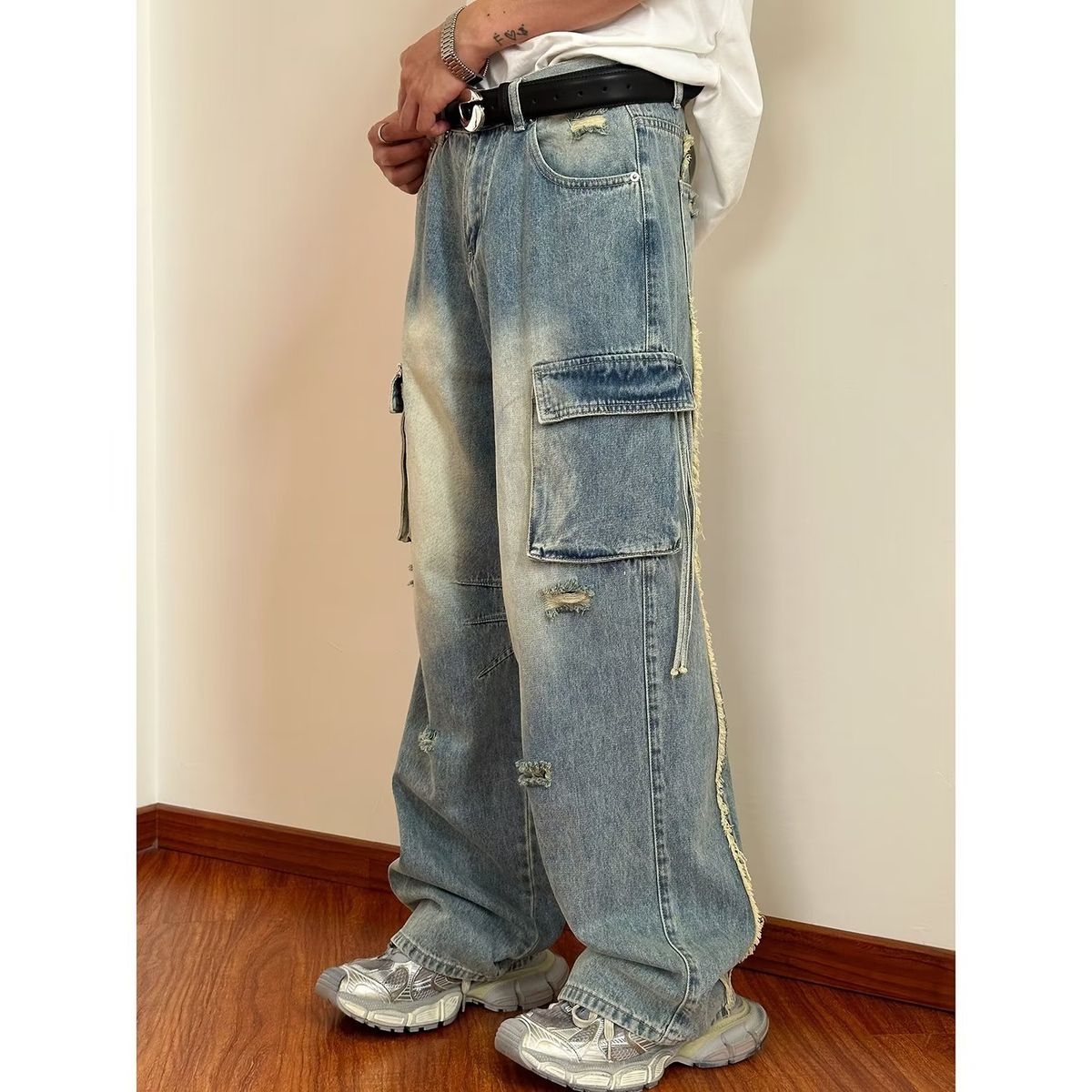 Vintage Washed Carpenter Jeans – Relaxed Straight Fit Workwear Pants With Utility Pockets (S-XXXL, Midweight Cotton, Unisex Streetwear Staple)_mkmklike.com