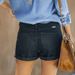Women's Clothing Elastic Perforated Curled Denim Shorts Casual Jeans_mkmklike.com