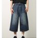 Men's Clothing Niche All Match Retro Distressed Blue Loose Straight Wide Leg Cropped Pants Drape Denim Shorts_mkmklike.com