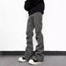 American Pleated Straight And Slightly Pulled Pants Men's Spring And Summer New Down Zipper Trousers Pants_mkmklike.com