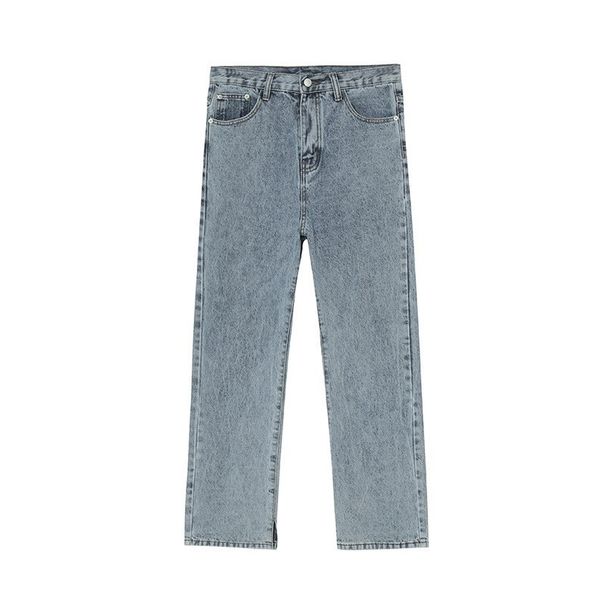 EF Denim | 2023 New Korean Version Non-elastic Trousers Men's Slit Straight Jeans Retro Casual Pants_mkmklike.com