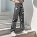 New Women's Ripped Street Jeans Pants Fashion Street Jeans_mkmklike.com