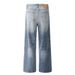 Distressed White Jeans For Men American Street Style Hip-Hop Loose Straight Long Washed Vintage Floor-Length Wide-Leg_mkmklike.com