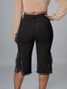 K New Tassel Elastic Ripped Jeans For Women, Mid Length Pants_mkmklike.com