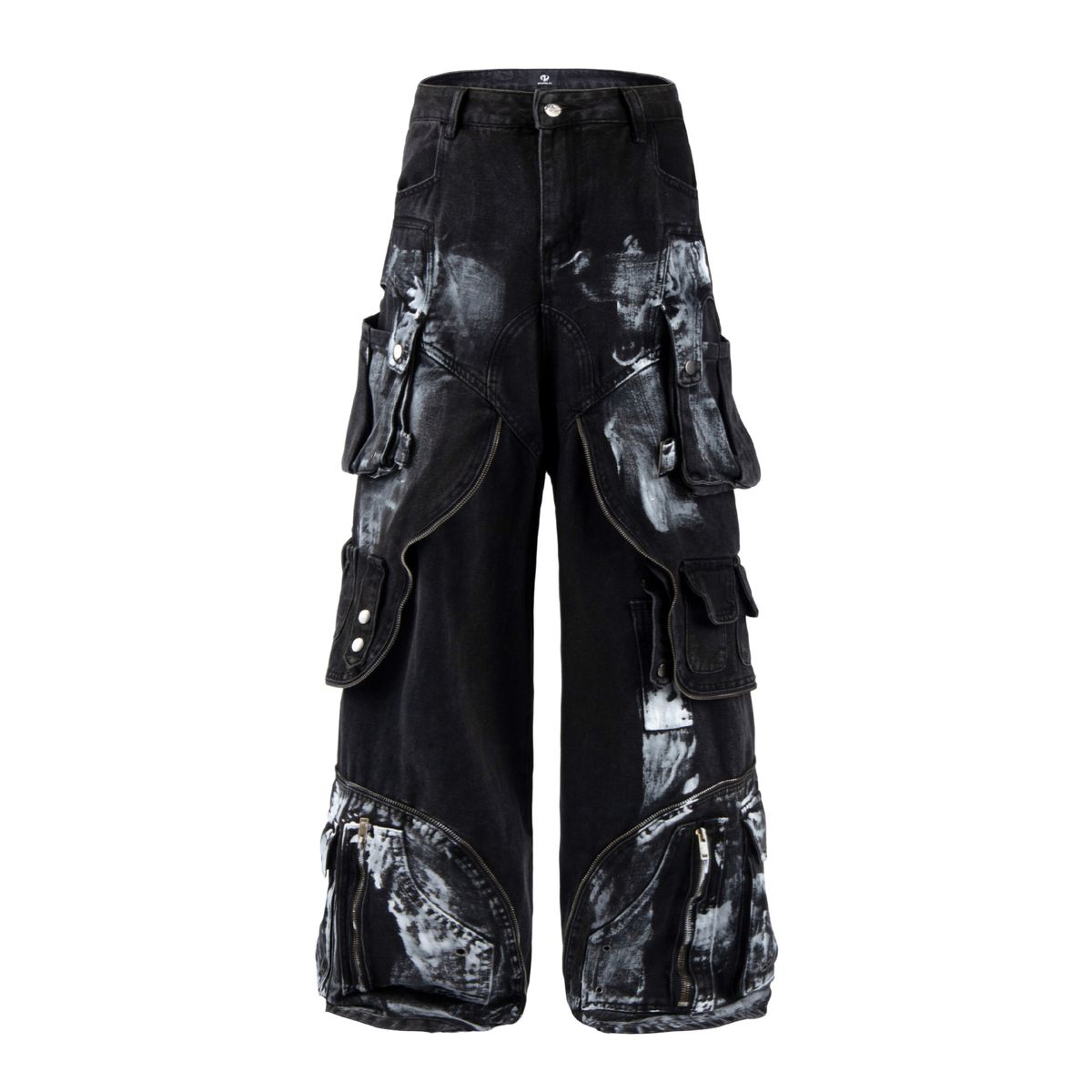 Streetwear Graffiti Jeans - Oversized Distressed Cargo Pants For Men & Women, Heavyweight Cleanfit Drop Hem Style_mkmklike.com