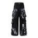 Streetwear Graffiti Jeans - Oversized Distressed Cargo Pants For Men & Women, Heavyweight Cleanfit Drop Hem Style_mkmklike.com
