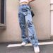 Women's Clothing supply printed slim simple jeans for women_mkmklike.com