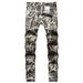 Men's Snake Print Skinny Jeans – Hip-Hop Performance Pants With Reptilian Texture (Stretch Denim, Mid-Rise, Clubwear)_mkmklike.com